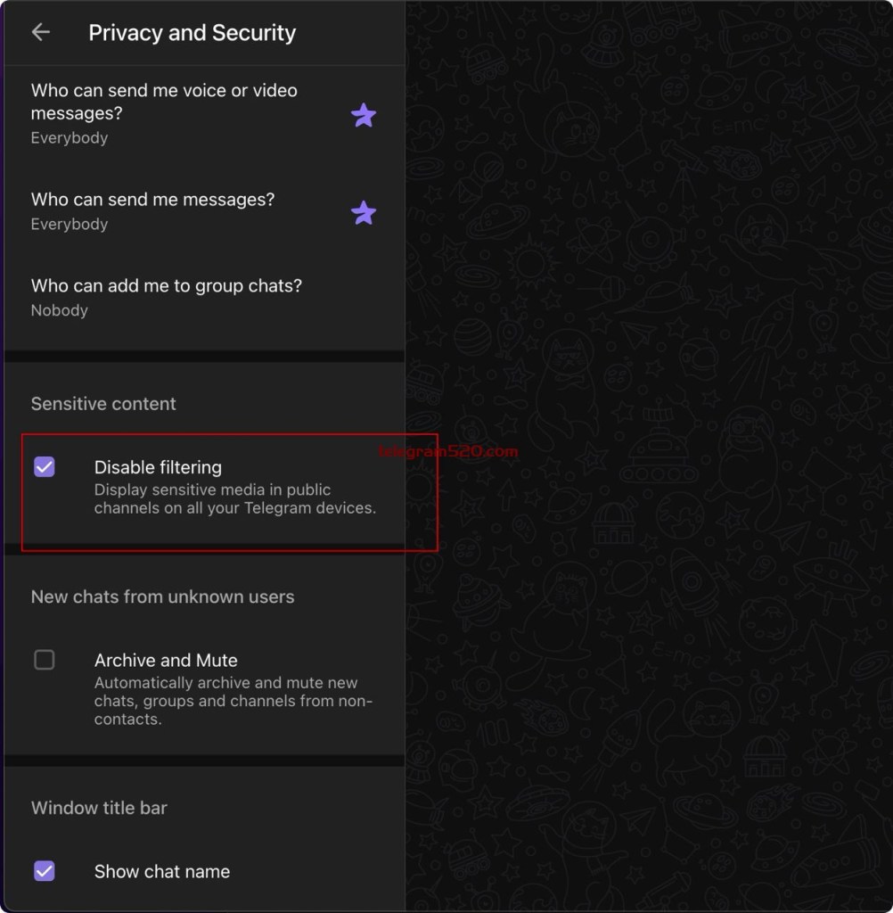 web解除 telegram敏感内容限制
